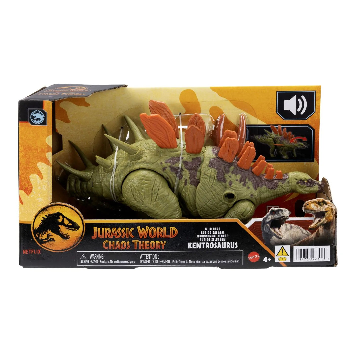 JURASSIC WORLD CHAOS THEORY WILD ROAR DINOZAUR KENTROSAURUS, JURASSIC WORLD