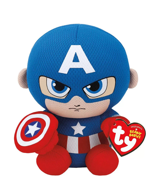 PLUS TY 15CM BEANIE BABIES MARVEL CAPTAIN AMERICA, PLUS 15CM