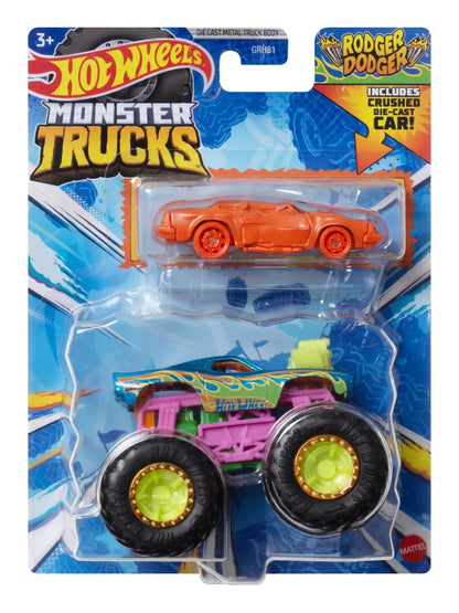 HOT WHEELS MONSTER TRUCK SI MASINUTA METALICA RODGER DODGER, HOT WHEELS - MONSTER TRUCK