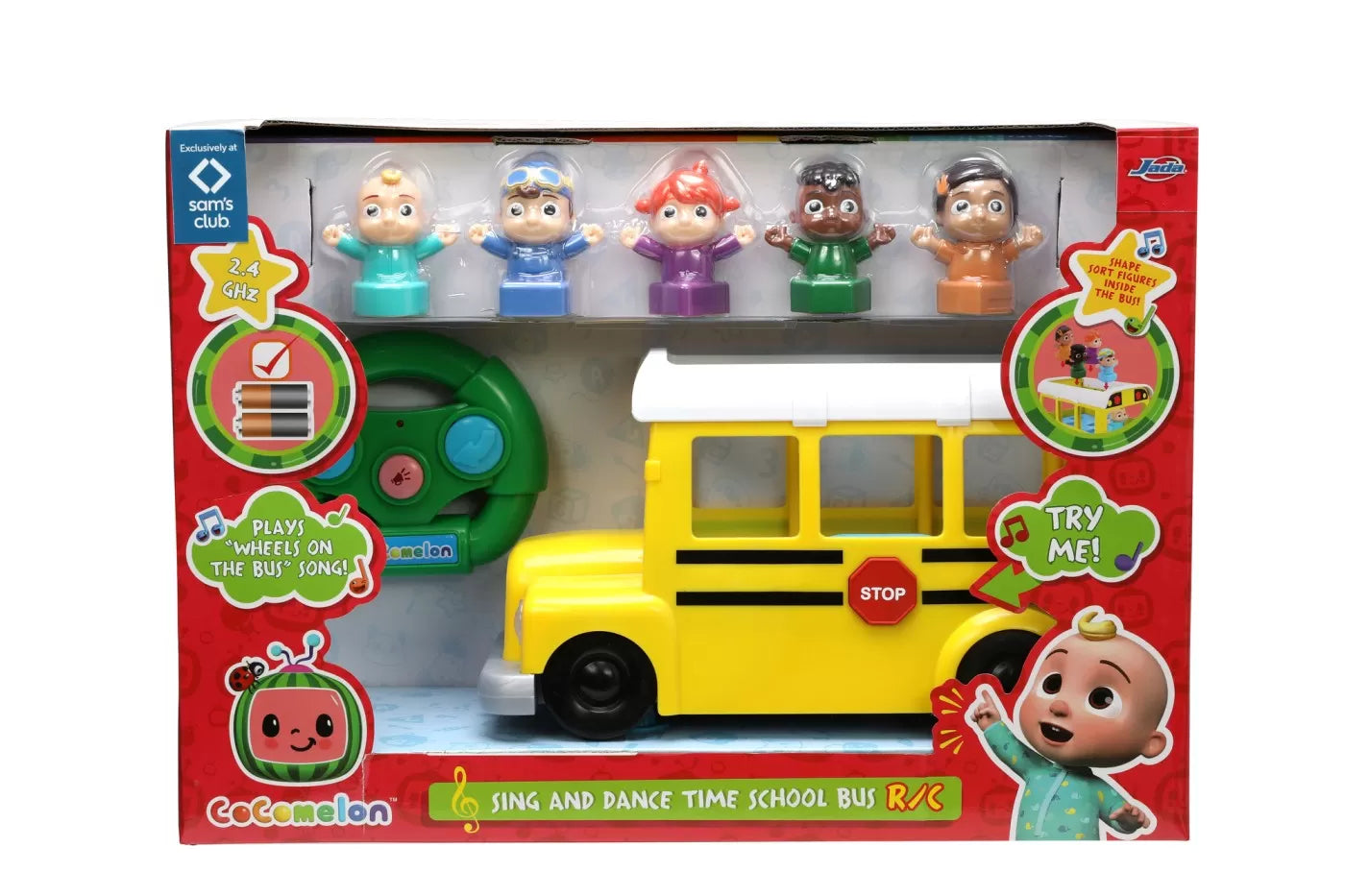 COCOMELON AUTOBUZUL SCOLAR RC CU SUNETE SI LUMINI SCARA 1:18, JADATOYS