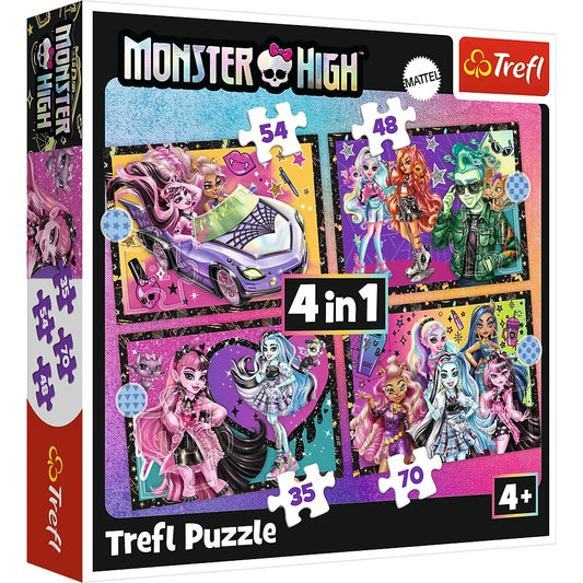 PUZZLE TREFL 4IN1 MONSTER HIGH O ZI ELECTRIZANTA , TREFL 4IN1