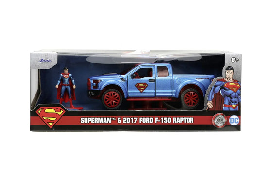 JADA DC SET FIGURINA METALICA SUPERMAN SI MASINUTA 2017 FORD F 150 RAPTOR SCARA 1:32, JADATOYS