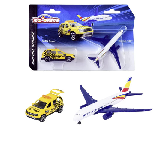 MAJORETTE SET MASINUTA DACIA DUSTER SI AVION BOEING 787, MAJORETTE