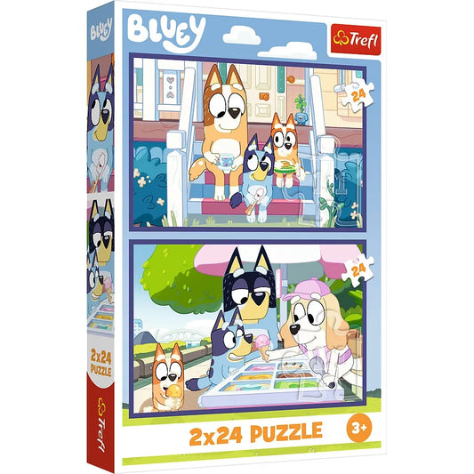 PUZZLE TREFL 2X24 BLUEY DISTRACTIE CU BLUEY, TREFL 2X24