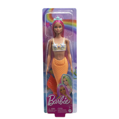 BARBIE DREAMTROPIA PAPUSA SIRENA CU PARUL ROZ SI COADA PORTOCALIE, BARBIE - DREAMTOPIA