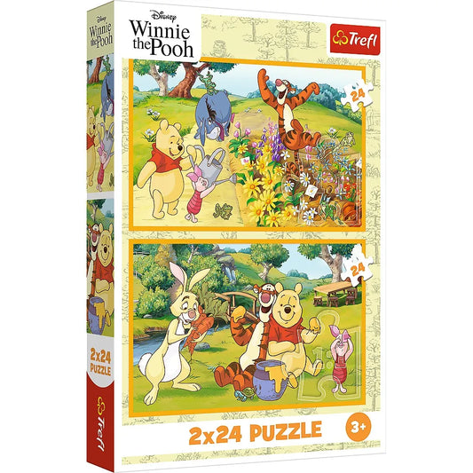 PUZZLE TREFL 2X24 DISNEY WINNIE THE POOH ZI DE JOACA CU WINNIE SI PRIETENII , TREFL 2X24
