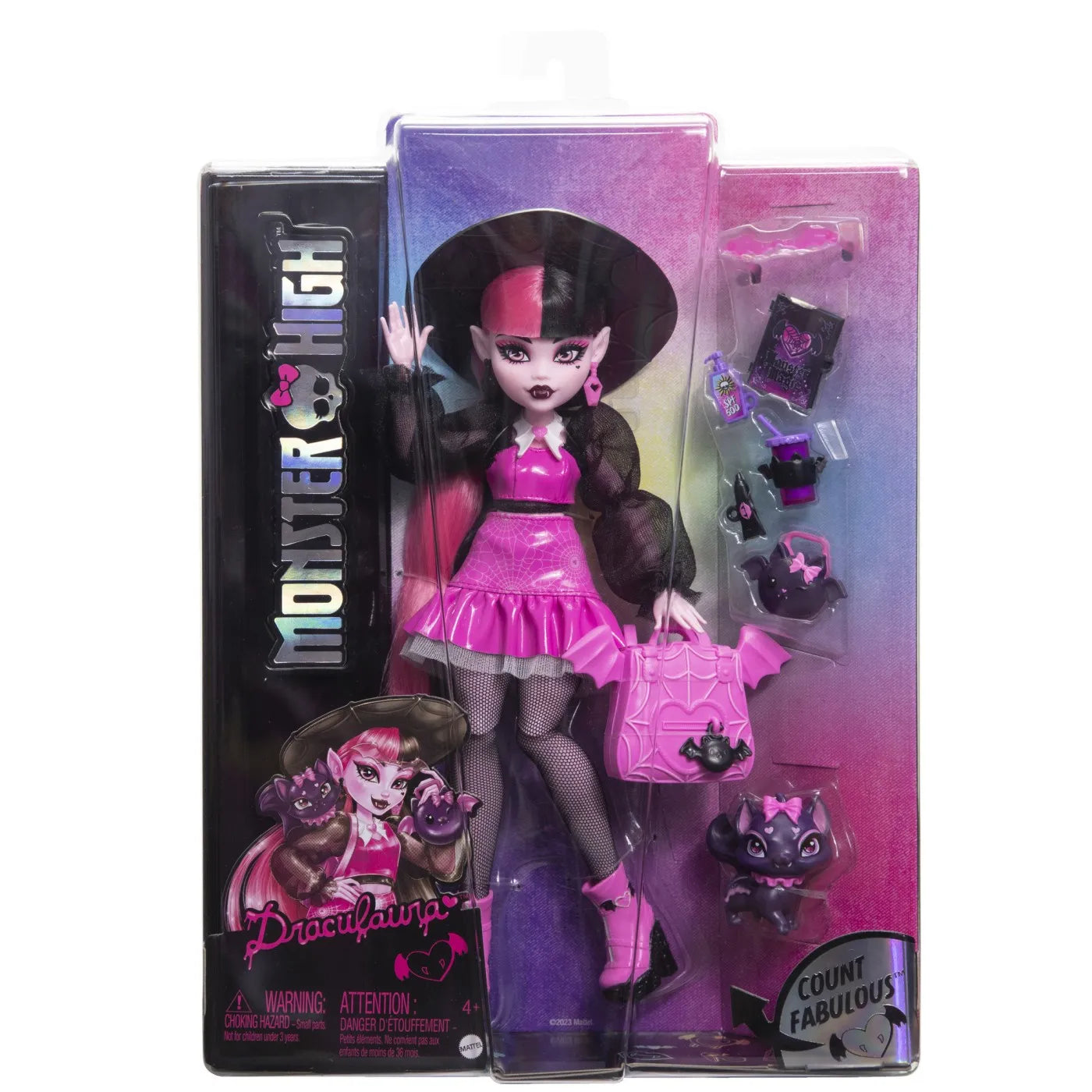 MONSTER HIGH PAPUSA DRACULAURA SI ANIMALUTUL COUNT FABULOUS, MONSTER HIGH