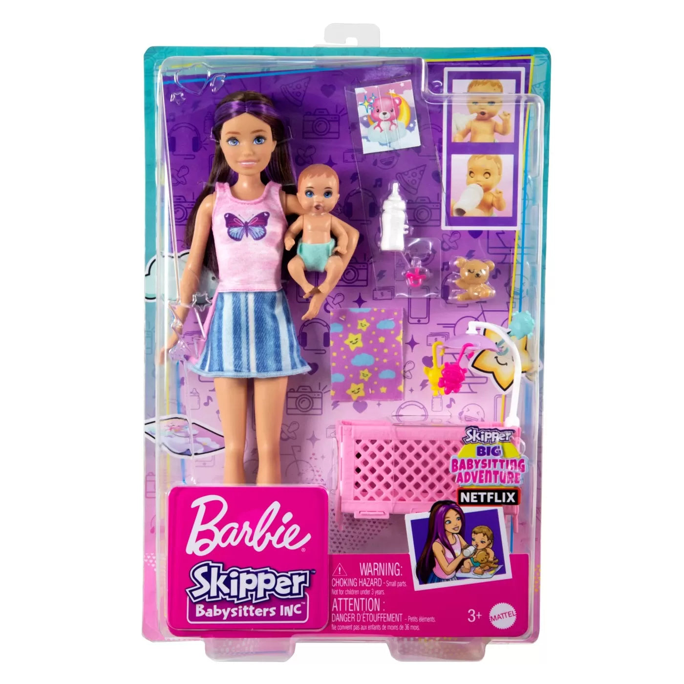 PAPUSA BARBIE MAMICA SATENA CU BEBELUS, BARBIE - FAMILY