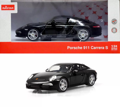 MASINUTA METALICA PORSCHE 911 NEGRU SCARA 1 LA 24, RASTAR METAL 1:24