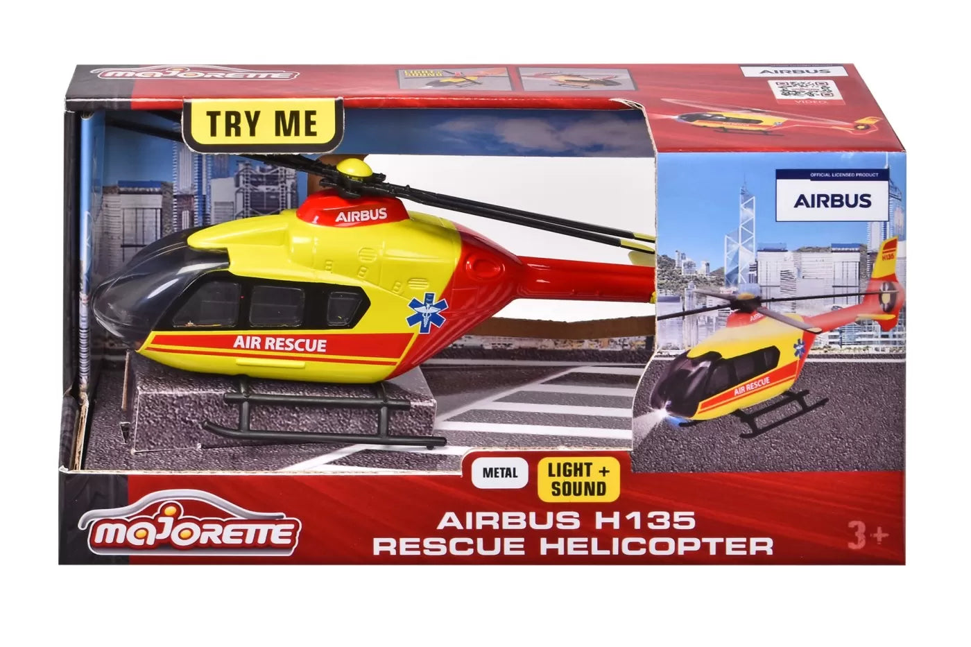 MAJORETTE ELICOPTER DE SALVARE AIRBUS H135 CU SUNETE SI LUMINI, MAJORETTE