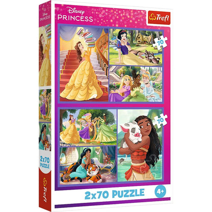 PUZZLE TREFL 2X70 DISNEY PRINCESS VIATA PRINTESELOR DISNEY, TREFL 2X70