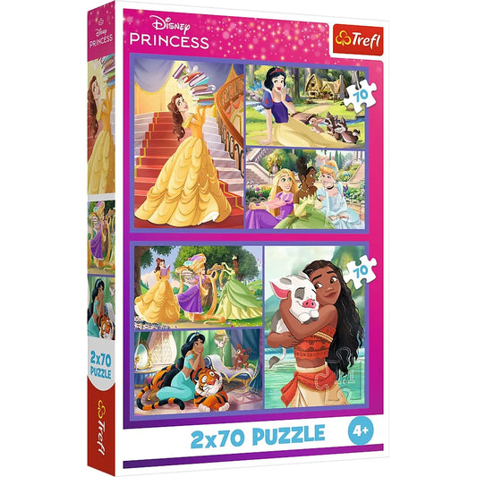 PUZZLE TREFL 2X70 DISNEY PRINCESS VIATA PRINTESELOR DISNEY, TREFL 2X70