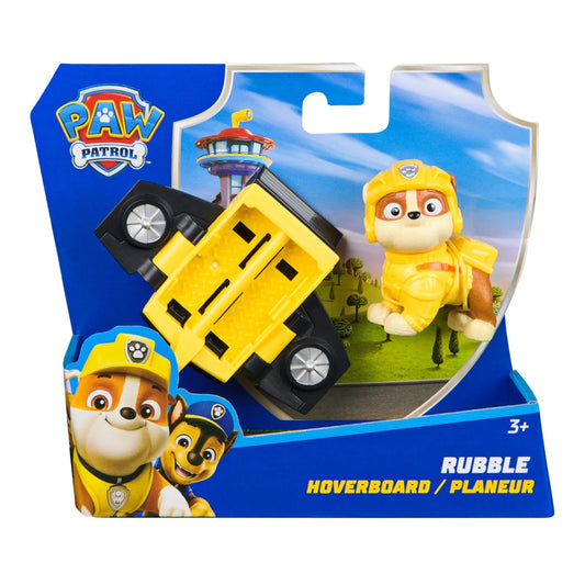 PATRULA CATELUSILOR ACTION PUPS SET VEHICUL DE SALVARE HOVERBOARD SI FIGURINA RUBBLE 5 CM, PATRULA CATELUSILOR