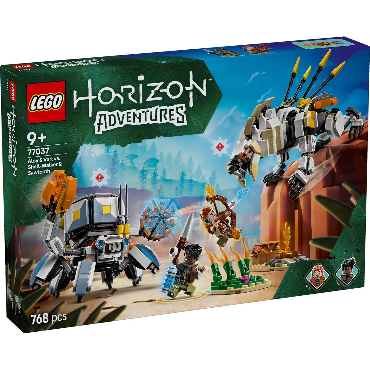LEGO HORIZON ADVENTURES ALOY SI VARL VS SHELL WALKER SI SAWTOOTH 77037, LEGO HORIZON ADVENTURES