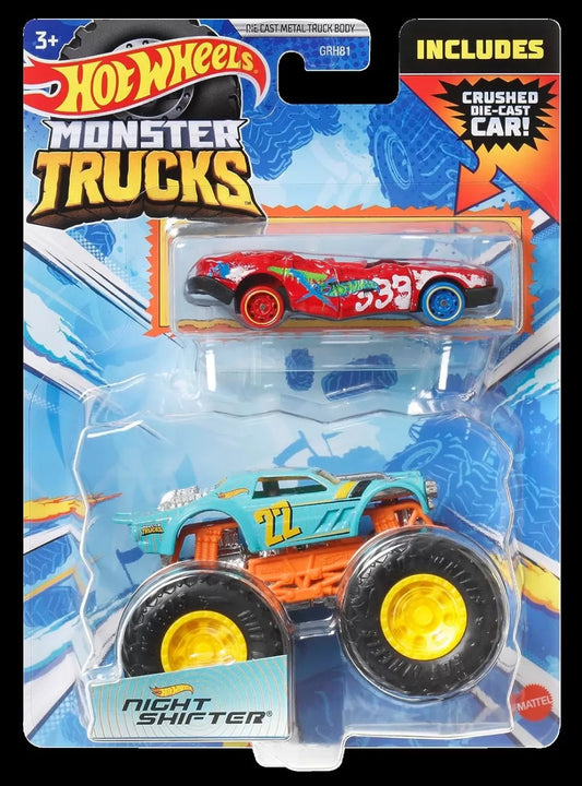 HOT WHEELS MONSTER TRUCK SI MASINUTA METALICA NIGHT SHIFTER, HOT WHEELS - MONSTER TRUCK