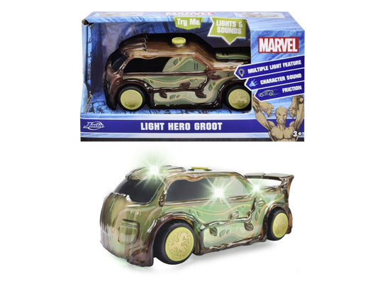 JADA MARVEL MASINUTA LIGHT HERO GROOT CU SUNETE SI LUMINI SCARA 1:32, JADATOYS