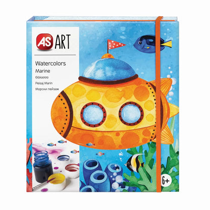 SET DESEN AS ART ACUARELA PEISAJ MARIN, AS ART BOX