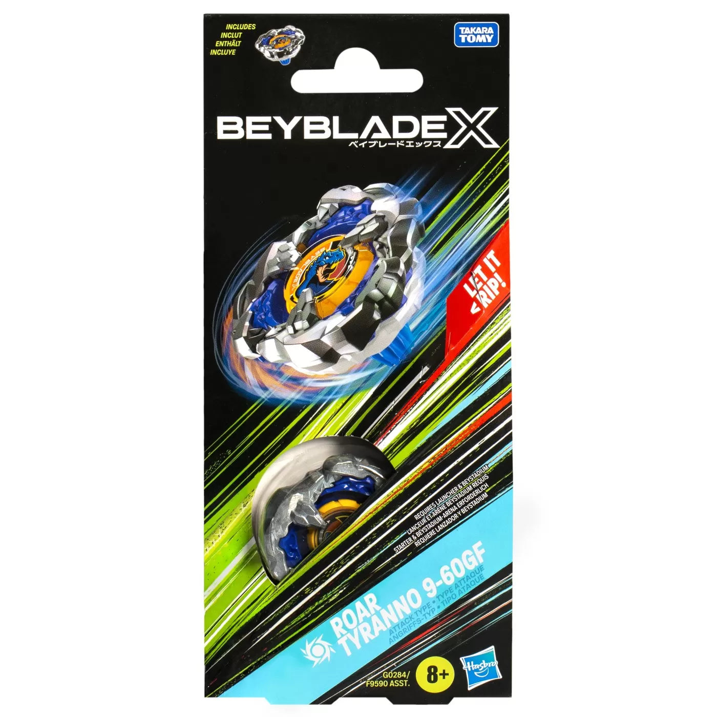 BEYBLADE X LET IT RIP SPIRALA ROAR TYRANNO 9-60GF, BEY BLADE