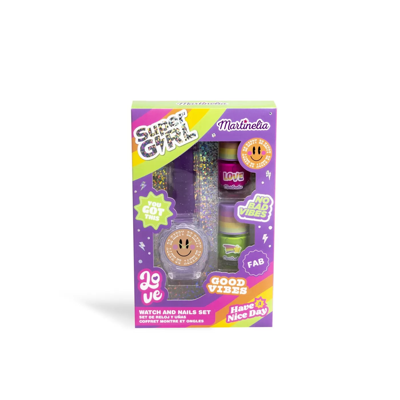 MARTINELIA SUPER GIRL SET CEAS SI 2 LACURI DE UNGHII, SUPER GIRL