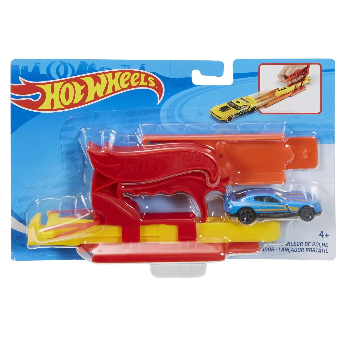 HOT WHEELS SET LANSATOR PORTABIL ROSU SI MASINUTA, HOT WHEELS - VEHICULE