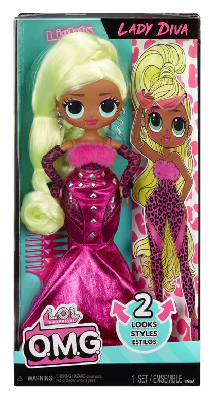 L.O.L. SURPRISE! OMG LADY DIVA PAPUSA FASHIONISTA CU ACCESORII, LOL SURPRISE