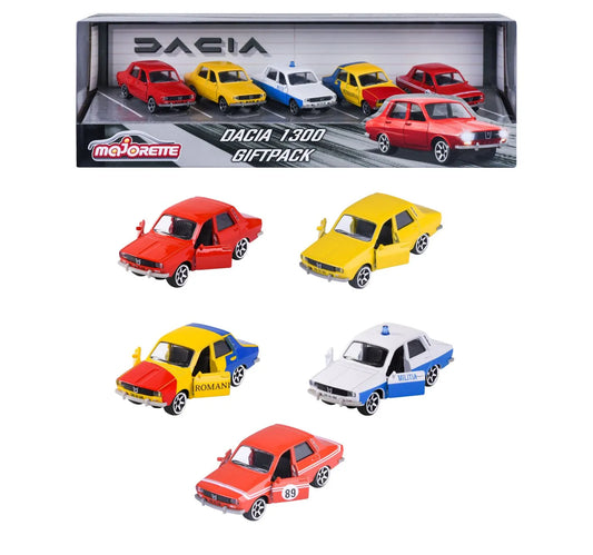 MAJORETTE DACIA 1300 SET 5 MASINUTE METALICE SCARA 1:64, MAJORETTE