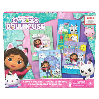 GABBYS DOLLHOUSE SET 4 PUZZLE DIN LEMN, GABBYS DOLLHOUSE