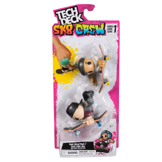 TECH DECH SK8 CREW PACHET 2 SETURI PLACA SI FIGURINA 9.6CM SAPCA NEAGRA SI CASCA NEAGRA, TECH DECK