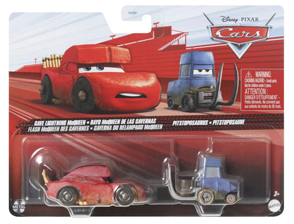 CARS3 SET 2 MASINUTE METALICE CAVE FULGER MCQUEEN SI PITSTOPOSAURUS, CARS - MASINI