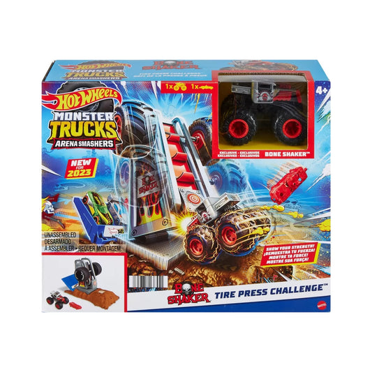 HOT WHEELS MONSTER TRUCKS ENTRY CHALLENGE ARENA SMASHERS PROVOCAREA TIRE PRESS, HOT WHEELS - MONSTER TRUCK