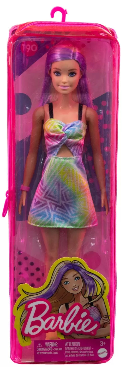 PAPUSA BARBIE FASHIONISTA BLONDA CU SUVITE MOV, BARBIE - FASHIONISTAS