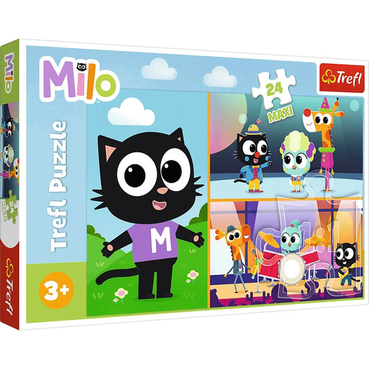 PUZZLE TREFL 24 MAXI PLANETA MILO AVENTURILE MOTANULUI MILO, TREFL 24M