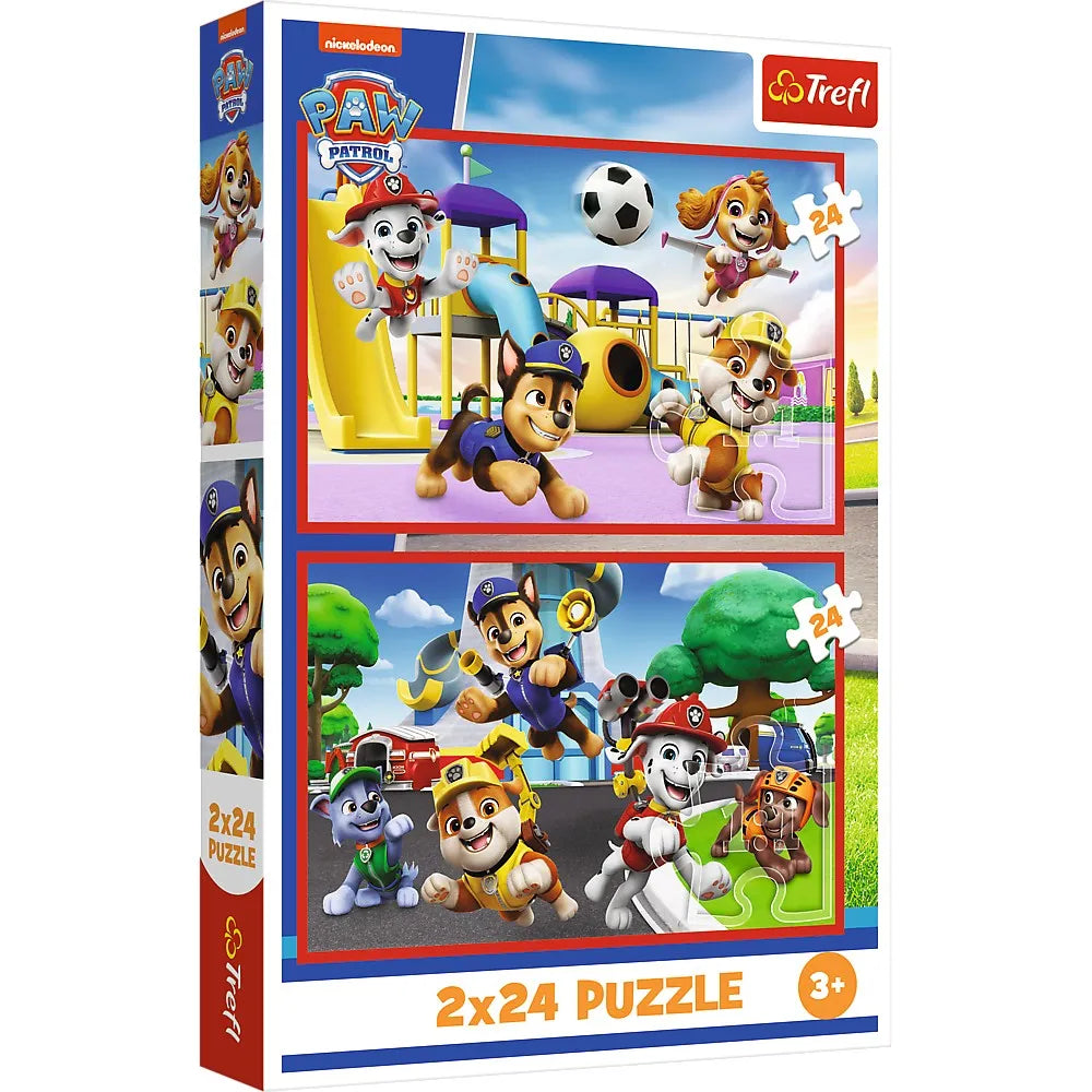 PUZZLE TREFL 2X24 PATRULA CATELUSILOR ZIUA AMUZANTA A CATELUSILOR, TREFL 2X24