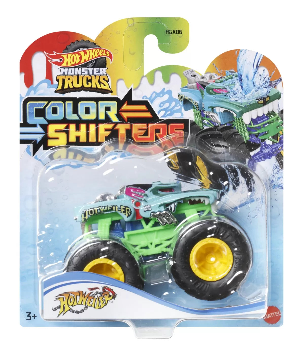 HOT WHEELS MONSTER TRUCK CAMION HOTWEILER CU CULORI SCHIMBATOARE SCARA 1:64, HOT WHEELS - MONSTER TRUCK