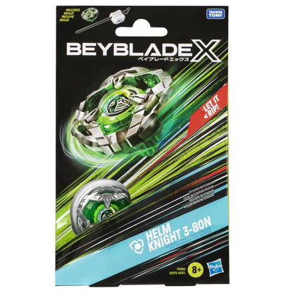 BEYBLADE X LET IT RIP SET LANSATOR SI ROATA HELM KNIGHT 3-80N, BEY BLADE