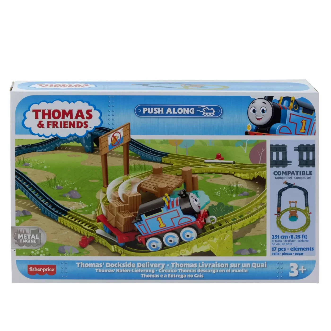 THOMAS SET DE JOACA CU LOCOMOTIVA PUSH ALONG THOMAS SI ACCESORII, THOMAS - THOMAS