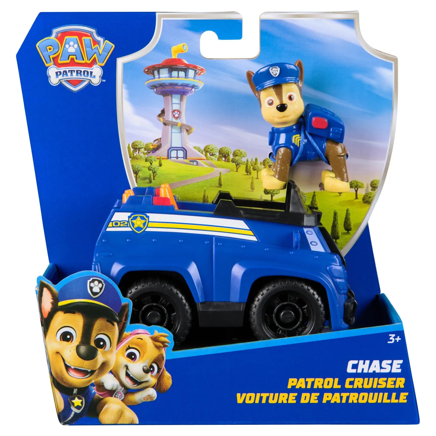 PATRULA CATELUSILOR SET VEHICUL DE BAZA PATROL CRUISER SI FIGURINA CHASE, PATRULA CATELUSILOR