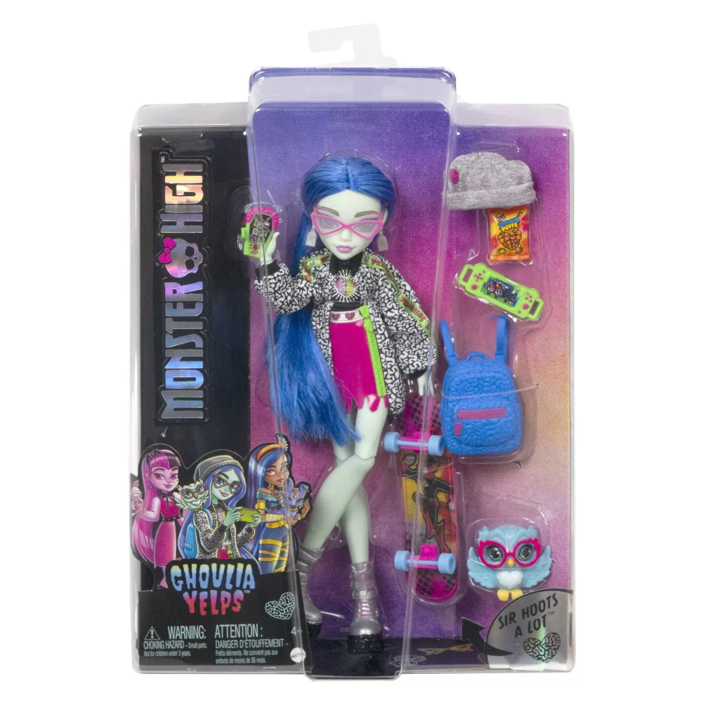 MONSTER HIGH PAPUSA GHOULIA YELPS CU ANIMALUT SI ACCESORII, MONSTER HIGH