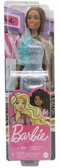 PAPUSA BARBIE TINUTE STRALUCITOARE SATENA CU ROCHITA BLUE, BARBIE - FASHIONISTAS