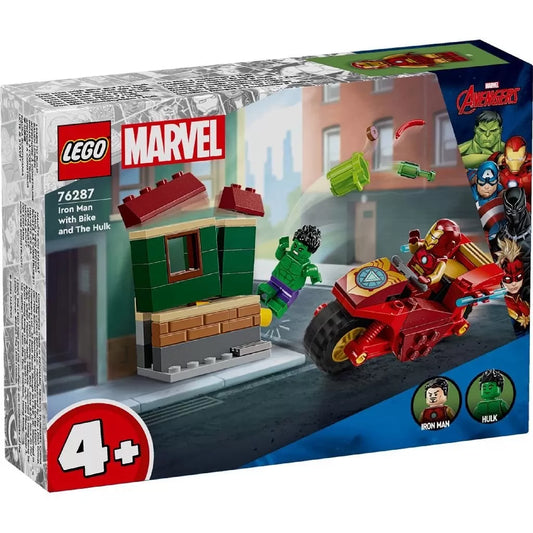 LEGO MARVEL IRON MAN CU MOTOCICLETA SI HULK 76287, LEGO MARVEL