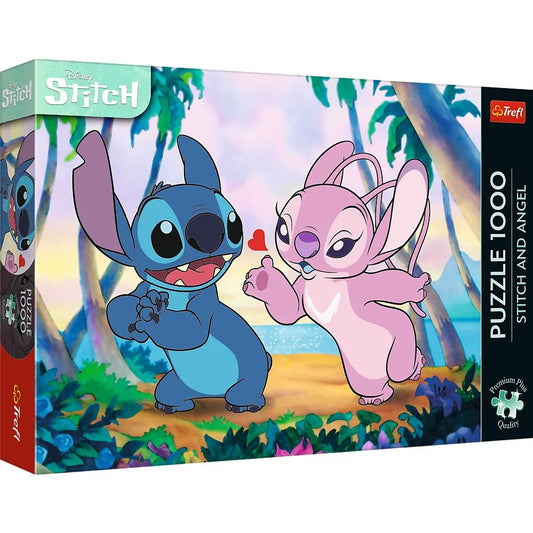 PUZZLE TREFL 1000 PREMIUM PLUS DISNEY LILO SI STITCH ANGEL SI STITCH LA PLIMBARE, TREFL 1000P