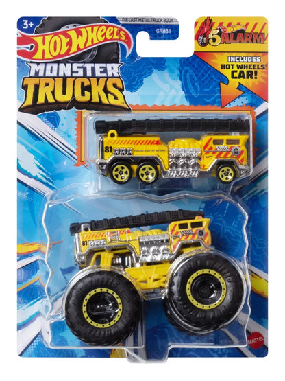 HOT WHEELS MONSTER TRUCK SI MASINUTA METALICA 5 ALARM, HOT WHEELS - MONSTER TRUCK