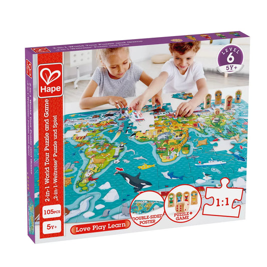 HAPE PUZZLE 2-IN-1 TURUL LUMII, HAPE