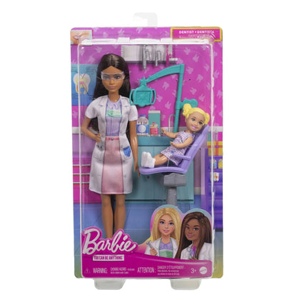 BARBIE SET DE JOACA PAPUSA BARBIE BRUNETA FACE CARIERA STOMATOLOG, BARBIE - I CAN BE