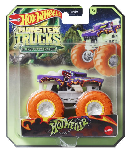 HOT WHEELS MONSTER TRUCK GLOW IN THE DARK MASINUTA HOTWEILER SCARA 1:64, HOT WHEELS - MONSTER TRUCK