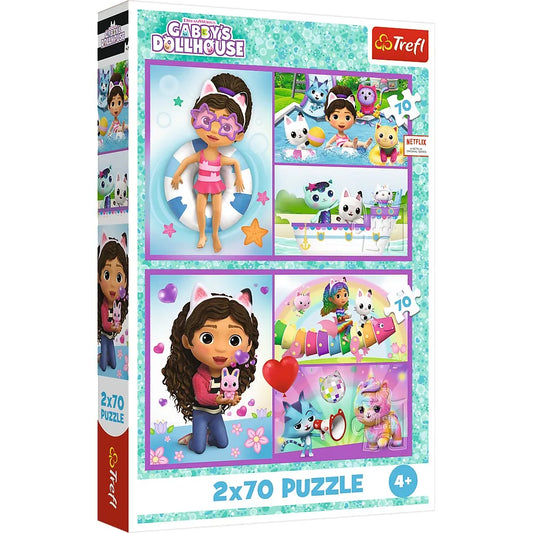 PUZZLE TREFL 2X70 GABBYS DOLLHOUSE AVENTURILE LUI GABBY, TREFL 2X70