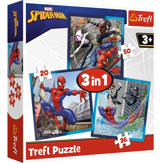 PUZZLE TREFL 3IN1 DISNEY MARVEL SPIDERMAN, TREFL 3IN1