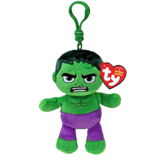 PLUS BRELOC TY 8.5CM BEANIE BABIES MARVEL HULK, BRELOC 8.5CM