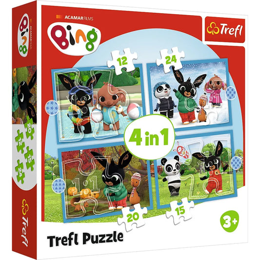 PUZZLE TREFL 4IN1 ACAMAR FILMS HAPPY BING, TREFL 4IN1