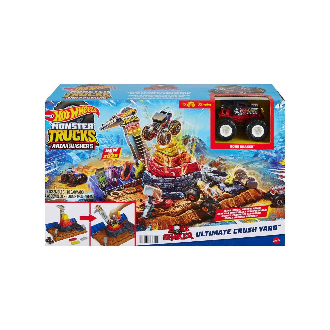 HOT WHEELS MONSTER TRUCKS ARENA SMASHERS BONE SHAKER ARENA ULTIMATE CRUSH, HOT WHEELS - MONSTER TRUCK
